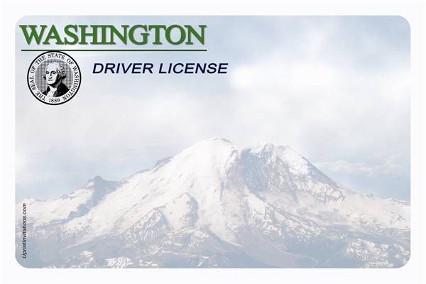 Washington state id template psd